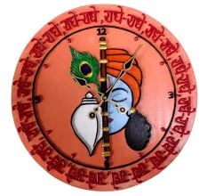 Handcrafted Lippan Art Krishna Wall Clock